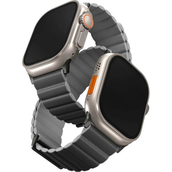 Ремешок силиконовый UNIQ REVIX LEATHER для Apple Watch 44454649 (темно-серый) 1