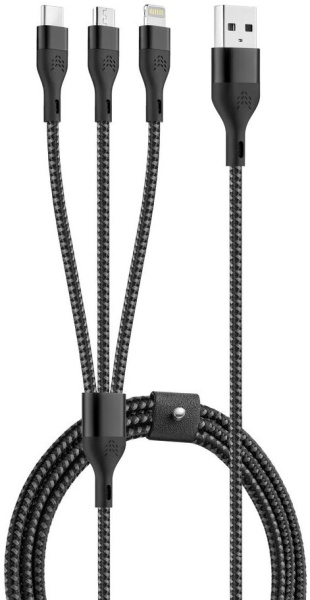 Rocket Strike 3in1 USB-A-Lightning-USB-C-Micro-USB